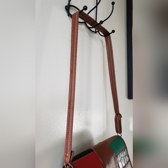 2R2 Italian Leather Handmade Messager Shoulder Bag Purse - Picture 5 of 9